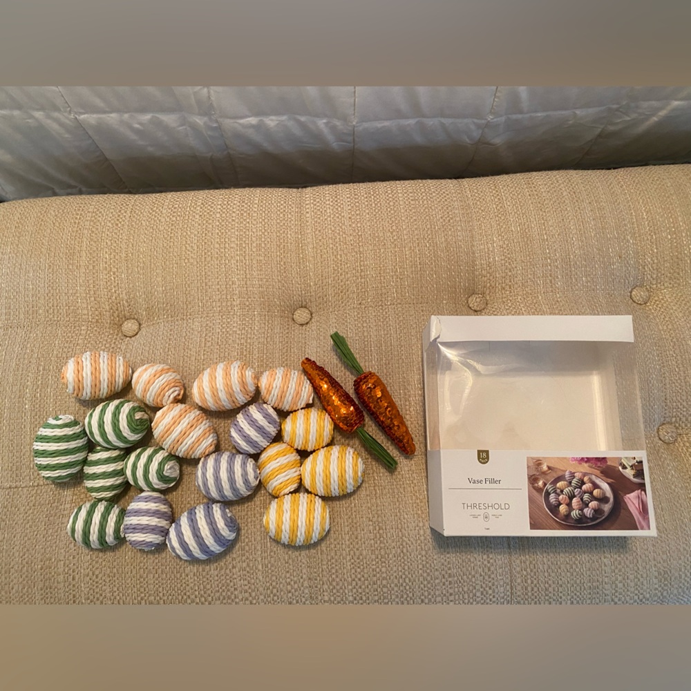 Threshold Festive Striped Egg and Carrot Decor Set Vase Filler